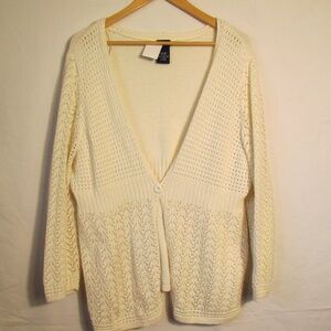 Basic Editions Cream Women's Cardigan Sweater